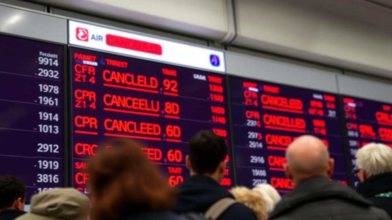 Cancelled flight board