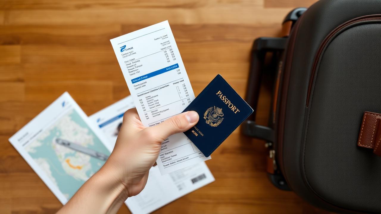 Passport, boarding pass and travel documents